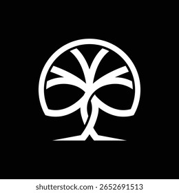 Estilo moderno del logotipo abstracto del árbol