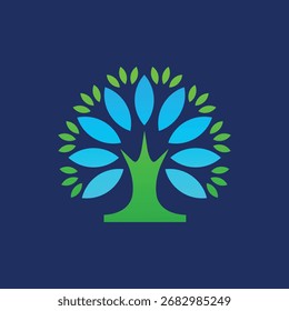Estilo moderno del logotipo abstracto del árbol
