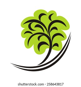 Tree abstract sign vector illustration