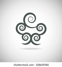 Tree abstract template. Loop creative symbol isolated. Company corporate logo element design