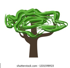 tree abstract vector illustration isolated