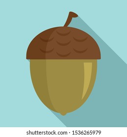 Tree acorn icon. Flat illustration of tree acorn vector icon for web design