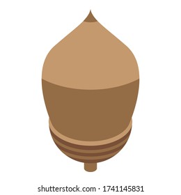 Icono de bellota de árbol. Isométrico del icono del vector de bellota de árbol para el diseño web aislado en fondo blanco