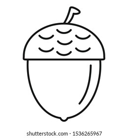 Tree acorn icon. Outline tree, acorn vector icon for web design isolated on white background