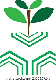 tree acorn logo for greening in a green bag