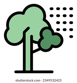 Tree air filter icon outline vector. Clean dust. Purify plant color flat