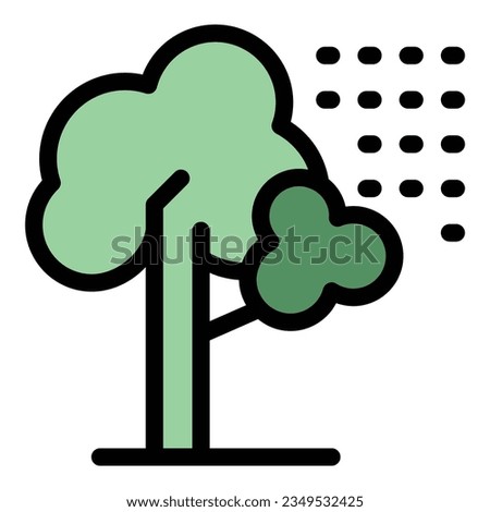 Tree air filter icon outline vector. Clean dust. Purify plant color flat