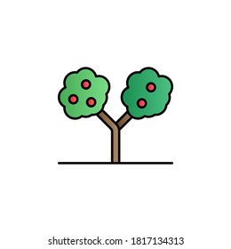 Tree, almond color gradient vector icon