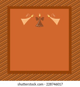 tree angels on brown greeting card
