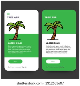 Tree App Interface Design with Palm Illustration