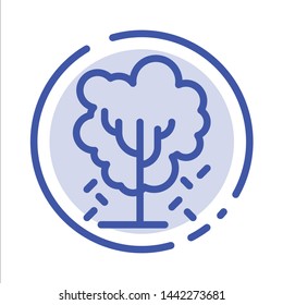 Tree, Apple, Apple Tree, Nature, Spring Blue Dotted Line Line Icon