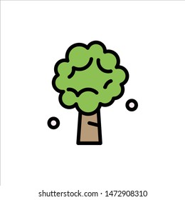 Tree, Apple, Apple Tree, Nature, Spring  Flat Color Icon. Vector icon banner Template