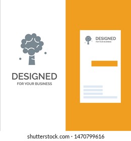 Tree, Apple, Apple Tree, Nature, Spring Grey Logo Design and Business Card Template. Vector Icon Template background