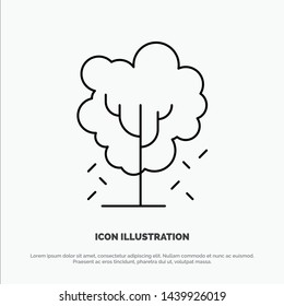 Tree, Apple, Apple Tree, Nature, Spring Line Icon Vector