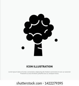 Tree, Apple, Apple Tree, Nature, Spring solid Glyph Icon vector