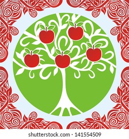 Tree apple vector illustration