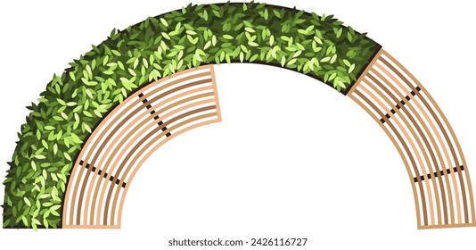 Tree for architectural floor plans. Entourage design. Various trees, bushes, and shrubs, top view for the landscape design plan. Vector illustration.