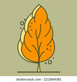 Tree for architectural plans. Entourage design. Frontal view for the landscape design plan. Vector illustration.
