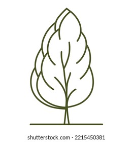 Tree for architectural plans. Entourage design. Various trees, bushes, and shrubs, frontal view for the landscape design plan. Vector illustration.