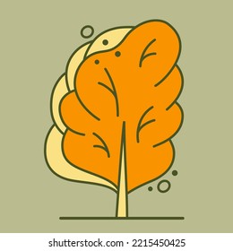 Tree for architectural plans. Entourage design. Various trees, bushes, and shrubs, frontal view for the landscape design plan. Vector illustration.
