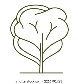 Tree for architectural plans. Entourage design. Various trees, bushes, and shrubs, frontal view for the landscape design plan. Vector illustration.