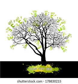 tree with arms cooperation. Vector