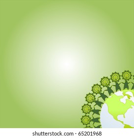 Tree around green planet