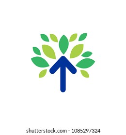 Tree arrow line vector icon with Flat Design Style