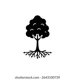 Tree with Arrow Roots Representing Sustainability Cycle