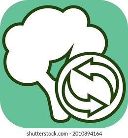 Tree and arrows, illustration, vector on a white background.