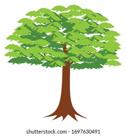 Pintura de árbol con hojas sombreadas