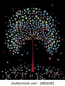 Tree autumn , abstract.Vector.