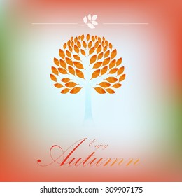 Tree autumn background. vector