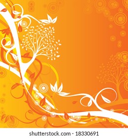 Fondo del otoño del árbol, ilustración vectorial
