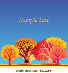 Tree autumn background, vector illustration