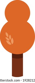 Tree in autumn, illustration, vector on white background.