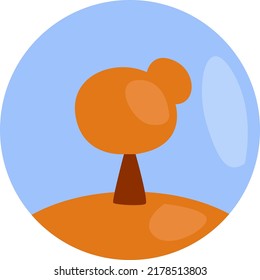 Tree in autumn, illustration, vector on a white background.