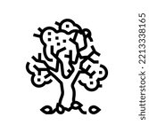 tree autumn line icon vector. tree autumn sign. isolated contour symbol black illustration