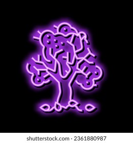 tree autumn neon light sign vector. tree autumn illustration