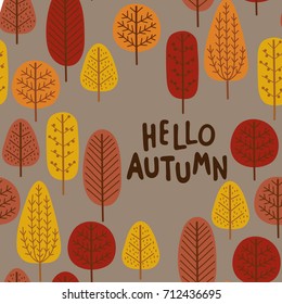 tree in autumn seamless pattern