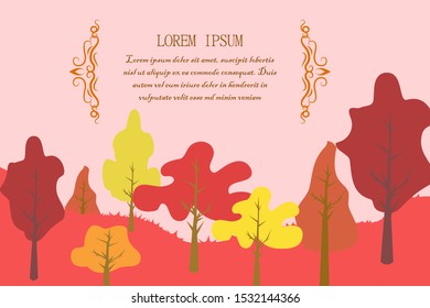 Tree, autumn vector color illustration