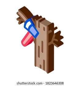 tree ax icon vector. isometric tree ax sign. color isolated symbol illustration