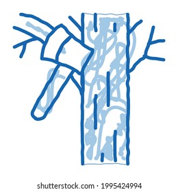 tree ax sketch icon vector. Hand drawn blue doodle line art tree ax sign. isolated symbol illustration