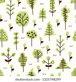 Tree background. Seamless pattern.Vector.