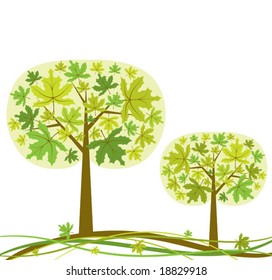 Tree background, vector illustration