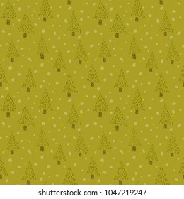 Tree background.Seamless pattern. Vector.