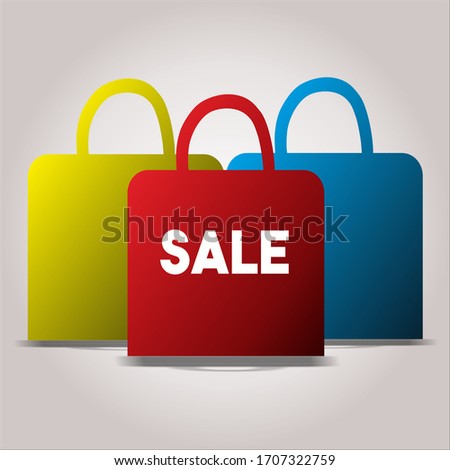 tree bag for shooping, with yellow, red, and blue color will be good experience for searching your needs