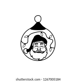 Tree ball line icon. Cristmas decoration vector illustration isolated on white. Tree globe outline style design, designed for web and app. Vector illustration