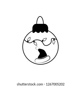 Tree ball line icon. Cristmas decoration vector illustration isolated on white. Tree globe outline style design, designed for web and app. Vector illustration
