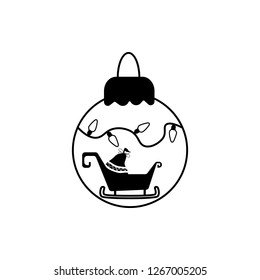 Tree ball line icon. Cristmas decoration vector illustration isolated on white. Tree globe outline style design, designed for web and app. Vector illustration